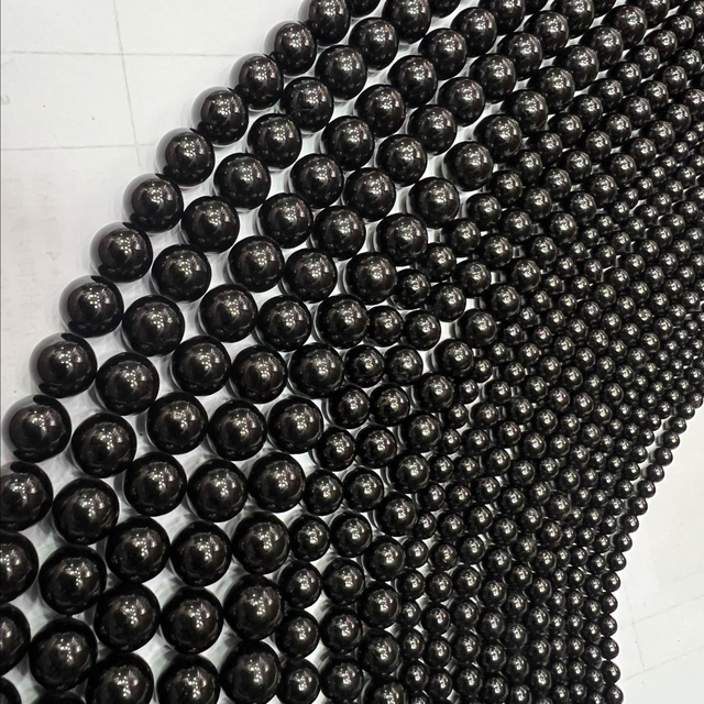 Wholesale Natural Loose Stone Beads 4 6 8 10 12mm Black Tourmaline Beads for Jewelry Bracelet Making