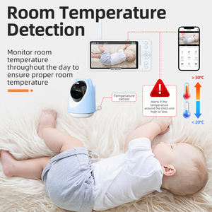 Caméra de surveillance pour bébé 3MP avec téléphone et écran LCD 5.0 pouces Détecteur de mouvement audio bidirectionnel Moniteur pour bébé avec vision nocturne - Product Image 4