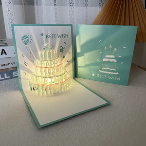 <span class=keywords><strong>Carte</strong></span> de Vœux <span class=keywords><strong>Personnalisée</strong></span> Lumineuse Musicale 3D Avancée en Forme de Gâteau, Cadeau Fait Main pour Anniversaire ou Déclaration d'Amour - Product Image 2
