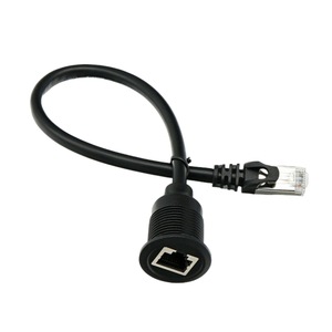 RJ45 Male To Female Waterproof Extension Cable Category 5 6 For Automotive Ship <b>Yacht</b> Panel Retrofitting Network Cables - Product Image 2