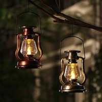 Lanterne vintage en forme de cheval, lampe à pétrole portable, lampe de camping extérieure, lampe de cour, lampe solaire LED de jardin A0015