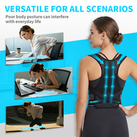 Correcteur de posture sous les vêtements en maille noire respirante, redresseur de dos réglable, ceinture de posture pour l'entraînement physique