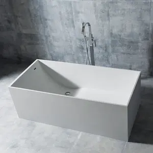 Grosir bathtub desain indonesia-Bak Mandi Filipina Batu Padat Persegi Bak Mandi Batu Resin Bak Mandi Batu Buatan Matte dan Mengkilat