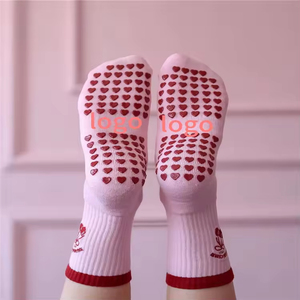 <b>Customized</b> Cute Embroidery Non-Slip <b>Socks</b> – Thick Pilates Yoga Ballet <b>Grip</b> <b>Socks</b> with Custom Logo for Women - Product Image 3