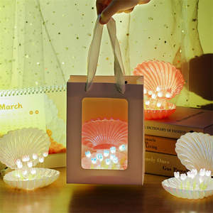 Fait à la main led coquille tulipe veilleuse thermorétractable <span class=keywords><strong>Film</strong></span> bricolage matériel chevet ornement décor à la maison pour mère petite amie Gif - Product Image 3