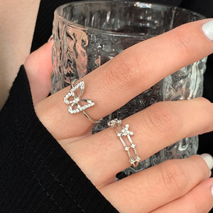 Silver Ruitai S925 Sterling Silver Butterfly <b>Open</b> <b>Ring</b> For Women Korean Style Dongdaemun Jewelry Everyday Wear - Product Image 3