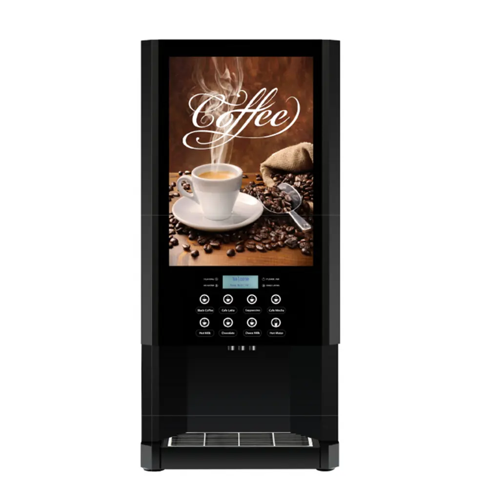 Écran LCD commercial One Touch 7 boissons chaudes haricot à tasse chocolat Cappuccino café distributeur automatique