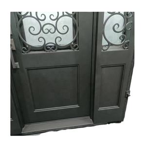 Diseño de Puerta Principal de Hierro Forjado con Doble Vidrio, Imágenes de Catálogo, Modelo Simple - Product Image 3