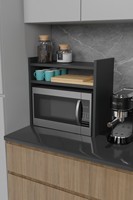 Moderne 2-laags magnetron- en kruidenrek keukenkast organizer van spaanplaat, duurzaam & duurzaam, niet-opklapbaar ontwerp