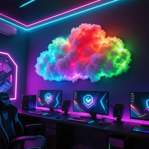 Smart 3D Lightning <strong>Cloud</strong> <strong>Lamp</strong> with Bluetooth Voice Control USB Dimmable Mood Light for Game Room Party Home Decor Game Light - Product Image 2