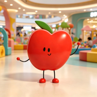 Maßgefertigter Roter Apfel aus Kunstharz in Wunschfarbe und -größe, Künstlerische Obst-Skulptur für Supermärkte, Restaurants, Cafés und Schaufenster