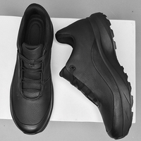 Neue Italienische Design Vollnarbenleder-Schuhe Schwarz Große Größe 46 Marke 2026 Trendige Leichtgewichtige EVA-Wanderschuhe Luxus Bestseller