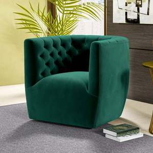 New Modern Delaney Green Velvet <b>Swivel</b> Chair-Durable Eco-Friendly & Portable Home Furniture for Living Room Bedroom & Dining - Product Image 1