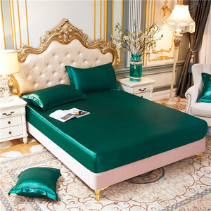 Màu Sắc Tinh Khiết Thêm Mềm Mại Túi Sâu Mượt Satin Tấm Thiết Lập Đa-Ga Trải Giường Kích Thước Nhà Nữ Hoàng Kích Thước Bộ Đồ Giường Satin Lụa 3 <span class=keywords><strong>Sheet</strong></span> Set - Product Image 2