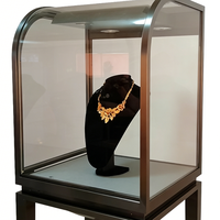 Vitrine d'angle en verre personnalisée de luxe pour bijouterie, avec éclairage LED, idéale pour l'affichage de bijoux professionnels