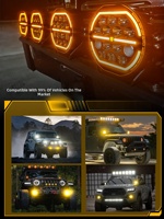 Nouveau projecteur rond de 7 pouces à lumière continue avec effet stroboscopique pour camions, fourgonnettes, véhicules tout-terrain, phare de voiture LED DRL