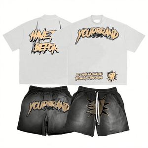 Nouveau Design Streetwear Personnaliser Logo Mens Summer Shorts Set 2025 Jogger Set - Product Image 1