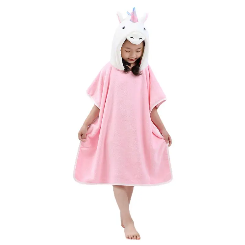 Toallas con capucha orgánicas para bebés con forma de animal de unicornio hechas de Material suave Toalla de playa de unicornio para niños para Fiesta infantil