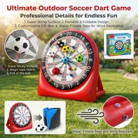 Superbe cible de fléchettes gonflable pour jeux de football, de tir au but et de tennis, avec marqueur de score, piquets de sol et système auto-agrippant 3+