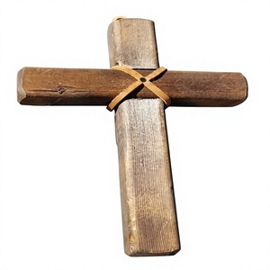 Escultura de Cruz de Madera AZ ENTERPRISES, Decoración Religiosa Rústica para el Hogar, Diseño Art Deco para Sala de Estar, Lavable - Product Image 4