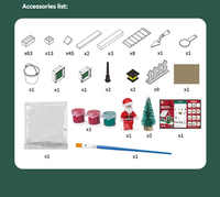 Kit de construction de maison DIY, mini blocs de maison en ciment, jouet d'architecture de Noël, jouet de jeu d'imitation