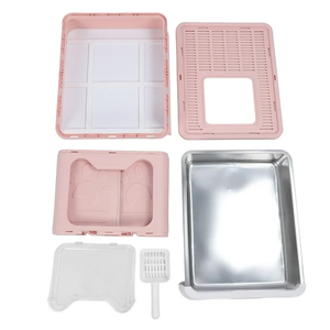 Bac à litière pliable pour chat avec tiroir et pelle, grand espace, contrôle des odeurs, nettoyage facile, bac à litière à capot - Product Image 2