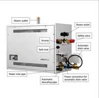 Générateur de vapeur électrique en acier inoxydable Atcsteam AT-W 15kW avec contrôle Bluetooth et Wi-Fi via application, écologique, pour usage commercial et turc