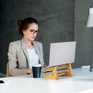 Universal <strong>Notebook</strong> Holder <strong>Portable</strong> Breathable Desktop Bamboo Wooden Computer Laptop Stand Holder for <strong>Desk</strong> - Product Image 6
