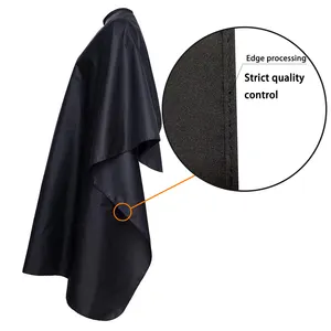 Factory Price Polyester Hairdressing Waterproof Gown Hairdresser Salon Black Customized Barber Cape With Logo