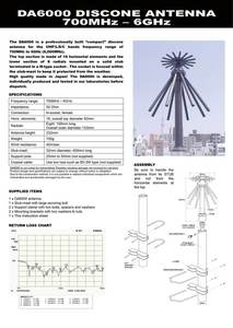 Antenne professionnelle DA6000 Discon 700MHz-6000MHz L9.1 pouces Fabriquée au Japon - Product Image 2