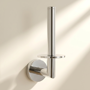 Porte-papier toilette Metalique 54081B-CR, support mural pour papier toilette, à coller au mur, pour salle de bain - Product Image 1