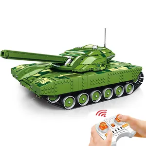 Reobrix 기술 빌딩 블록 군사 탱크 장난감 장갑 차량 블록 장난감 55026 촬영 어린이 벽돌 원격 제어