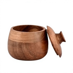 Wooden Spice <b>Jar</b> <b>Storage</b> Container Wooden Lid 250mL Capacity Eco-Friendly Durable Seasoning Canister <b>for</b> <b>Kitchen</b> Countertop - Product Image 5