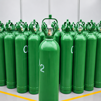 Bouteille de gaz en acier inoxydable de 40 L pour oxygène médical industriel, cylindres d'oxygène
