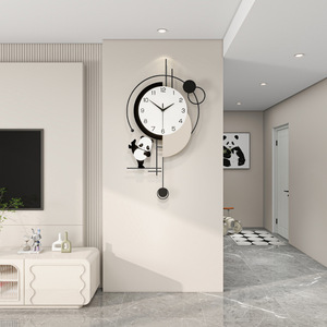 Panda đồng hồ sáng tạo hiện đại đơn giản phòng khách tiên tiến cảm giác đồng hồ treo tường trang trí nhà treo tường miễn phí đấm đồng hồ câm - Product Image 2