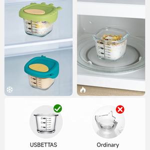 Vente en gros Boîte à lunch transparente Récipient de stockage des aliments en verre imprimé d'animaux pour enfants Bol à <span class=keywords><strong>repas</strong></span> complémentaire pour enfants 0-12 <span class=keywords><strong>mois</strong></span> - Product Image 3