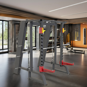 Combo de Rack de Sentadillas y <span class=keywords><strong>Smith</strong></span> de Grado Comercial, Rack de Potencia Multifunción de Acero para Entrenamiento de Pecho y Brazos, Entrenamiento de Cuerpo Completo, Directo de Fábrica - Product Image 2