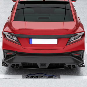 Subaru WrX Sti Vb 2022+ Rear Bumper <b>Corner</b> <b>Protector</b> Spoiler Decals Piano Black Carbon Fiber Texture Adhesive ABS Car Stickers - Product Image 1