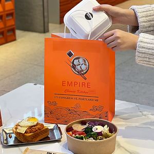 Custom Wholesale Eco-Friendly <b>Biodegradable</b> Disposable Kraft Recyclable Restaurant <b>Paper</b> Bags for Food Delivery with Logo - Product Image 2