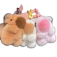Joli porte-clés en peluche Capybara, accessoire pour clés de voiture, pendentif pour sac d'école, cadeau pour étudiant, vente en gros