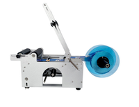Machine d'étiquetage semi-automatique pour bouteilles rondes, étiqueteuse électrique de bureau pour bouteilles en verre, en plastique, bocaux, canettes, vente en gros