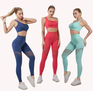 AOLA Custom Crop Top Fitness tragen Leggings mit hoher Taille Mesh Set Drops hipping