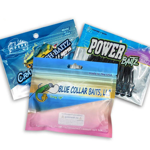 Tùy chỉnh in có thể tái chế khóa kéo Zip khóa vật liệu composite trong suốt 3 bên con dấu mềm câu cá thu hút móc bao bì - Product Image 1