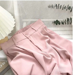 Pantalones de Vestir de Cintura Alta Estilo Coreano para Mujer, Pantalones Casuales de Pierna Ancha y Recta, Holgados y Estilizantes para Primavera y Otoño - Product Image 4