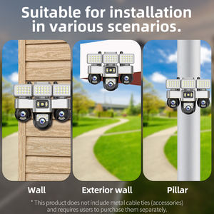 Caméra de sécurité V380 pour la maison, carte SIM 4G, caméra de rue 3PTZ à trois vues, caméra intégrée pour cour extérieure, caméra intelligente rotative HD - Product Image 6