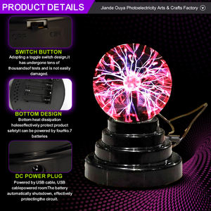 <span class=keywords><strong>Lampe</strong></span> à plasma lumineuse tactile sensible au toucher, cristal magique, contrôle du son, lumière nocturne LED personnalisée de 5 pouces, pour Noël et Diwali - Product Image 6