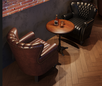 Canapé de bar à whisky vintage léger et luxueux Chaise de café américain Salle à cigares Combinaison siège unique Tiger
