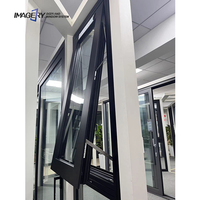 Fenêtre à auvent intelligente en aluminium, taille personnalisée, double vitrage, étanche, pour projets de construction