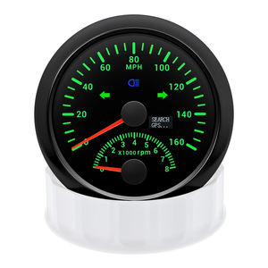 85mm thuyền xe màu đen GPS Speedometer <span class=keywords><strong>160mph</strong></span> W/tacho 0-8000rpm đo 7 màu sắc LED - Product Image 2