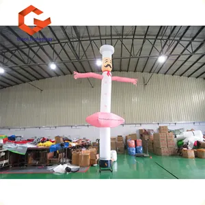 Custom Design Waving Hand Silver Robot Spider-Man Sky Air Dancer , Inflatable Dancing Air Man For Advertising